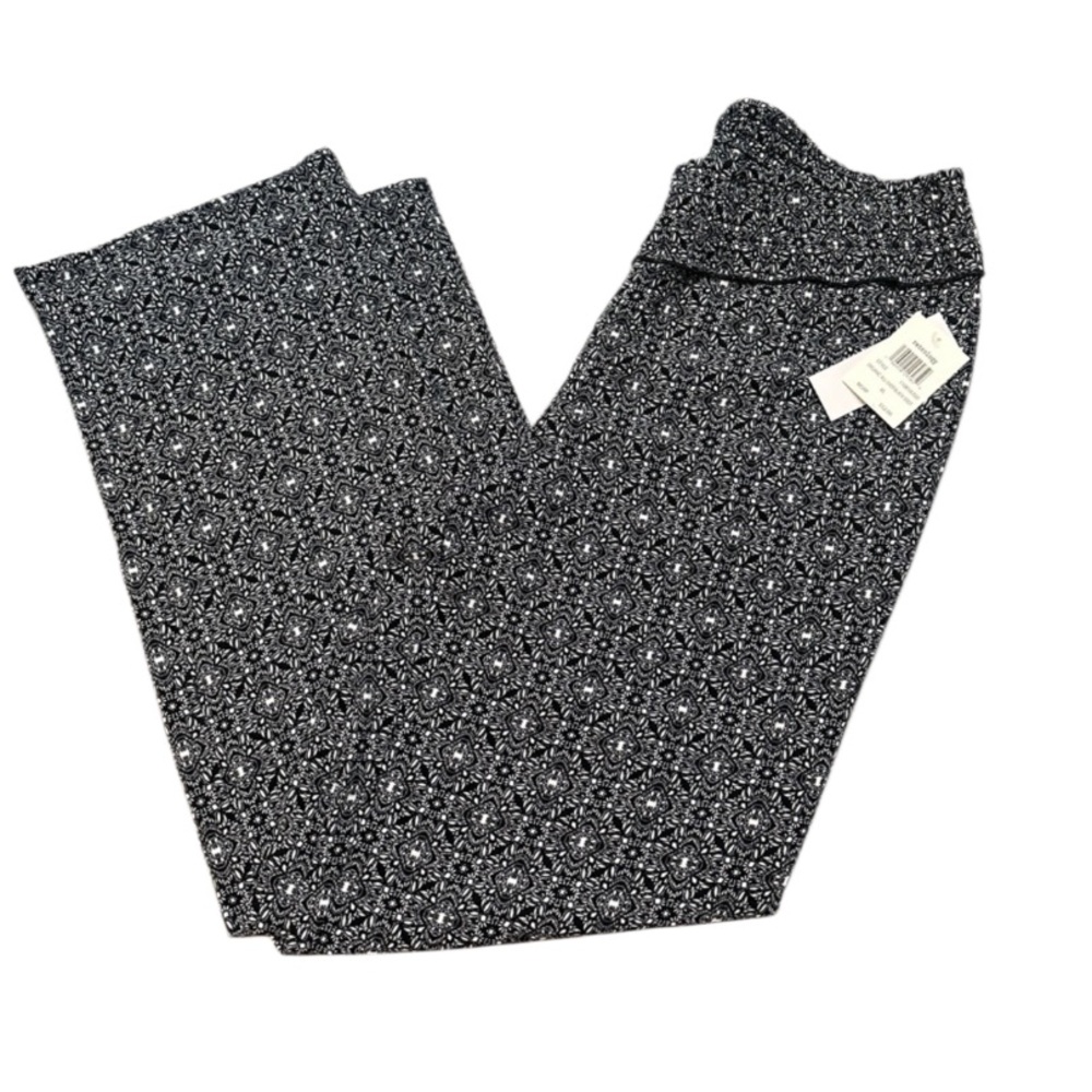 Retrology Women's Organic Allover Print Lounge Pants Wide Elastic Waistband XL